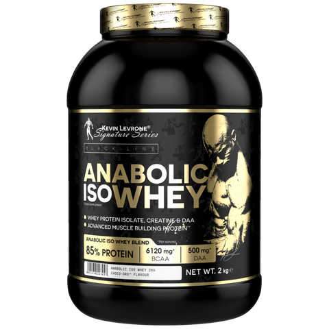 LEVRONE Anabolic ISO Whey 2 kg Strawberry – Molkenprotein-Isolat mit Kreatin, Taurin & D-Asparaginsäure für Sportler