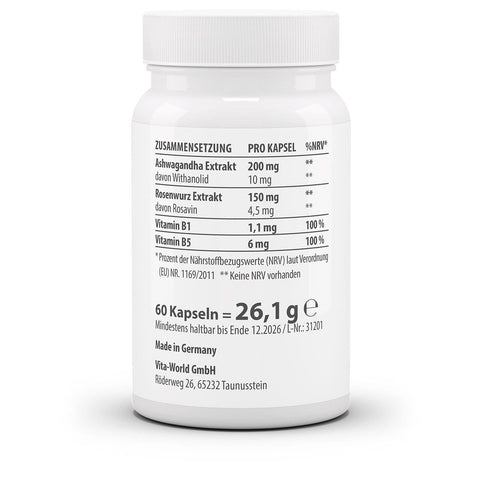 Ashwagandha Rosenwurz Komplex (60 Kps)