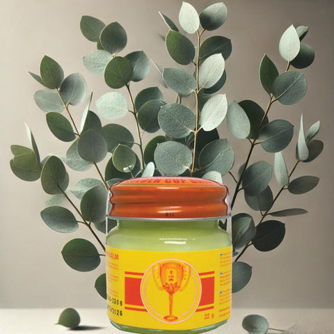 Golden Cup Thai Balm Salbe 22g - Original aus Thailand - mit ätherischen Ölen wie Menthol, Eukalyptus & Kampfer - klassischer Sportbalsam - Alltagshelfer - traditioneller Massagensalbe