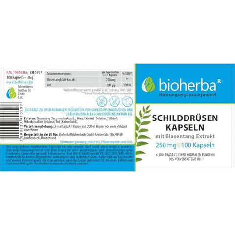 Schilddrüsen Kapseln mit Blasentang-Extrakt – 100 Stück
