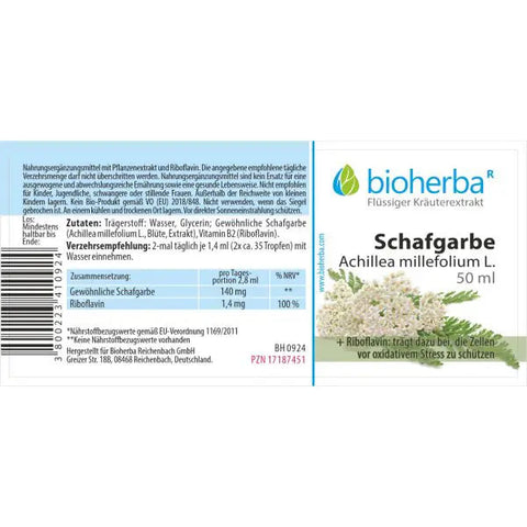 Schafgarbe Tinktur 50 ml – Achillea millefolium L. – Tropfen mit Vitamin B2