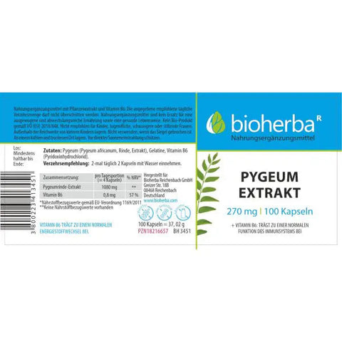 Pygeum Extrakt 270 mg 100 Kapseln