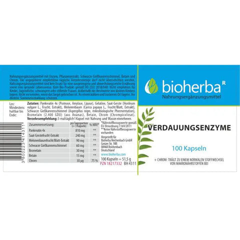Verdauungsenzyme 100 Kapseln