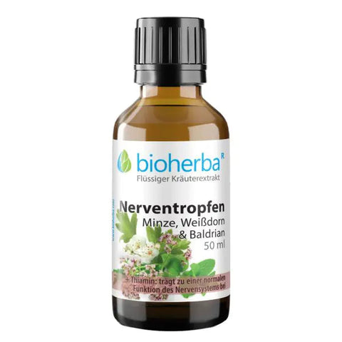 Nerventropfen Minze Weißdorn & Baldrian Tinktur 50 ml