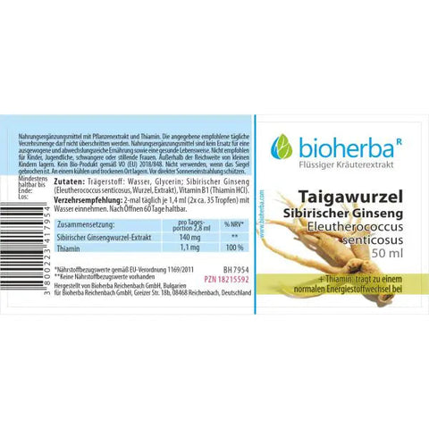 Taigawurzel Sibirischer Ginseng Tropfen Tinktur 50 ml