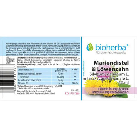 Mariendistel & Löwenzahn Tropfen Tinktur 50 ml