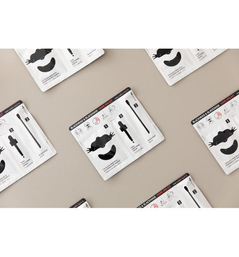 Wish Formula Blackhead & Blackmask Home Spa Kit – Koreanische Mitesserentfernung & Porenpflege mit 2 Tuchmasken, Pore Tightening Serum & Black Stick