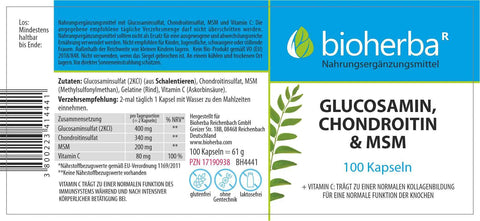 Glucosamin, Chondroitin & MSM 100 Kapseln