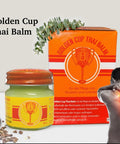 Golden Cup Thai Balm Salbe 22g - Original aus Thailand - mit ätherischen Ölen wie Menthol, Eukalyptus & Kampfer - klassischer Sportbalsam - Alltagshelfer - traditioneller Massagensalbe