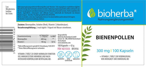 Bienenpollen 300 mg 100 Kapseln