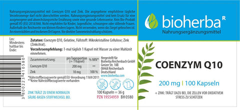Coenzym Q10 200 mg 100 Kapseln