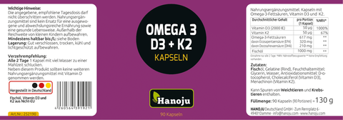 Omega 3 + D3 und K2 90 Kapseln