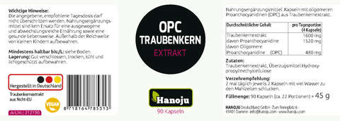 OPC Traubenkern-Extrakt 400 mg 90 Kapseln