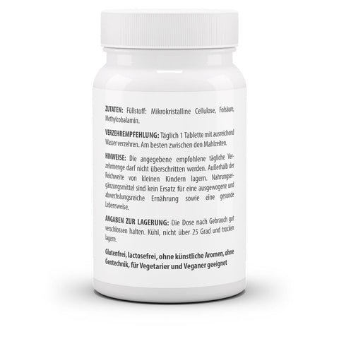 Vitamin B12 500 µg + Folsäure 800 µg (180 Tbl)