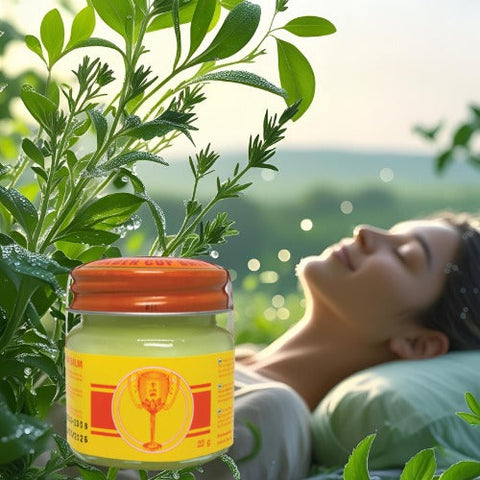 Golden Cup Thai Balm Salbe 22g - Original aus Thailand - mit ätherischen Ölen wie Menthol, Eukalyptus & Kampfer - klassischer Sportbalsam - Alltagshelfer - traditioneller Massagensalbe