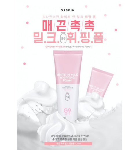 G9 Skin White In Milk Whipping Foam – Sanfter Koreanischer Reinigungsschaum mit AHA & BHA – 120 ml