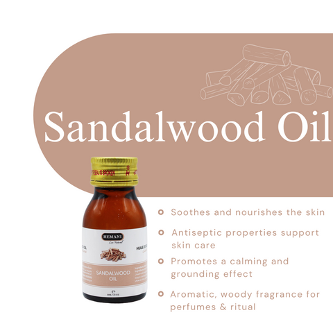 Hemani Sandelholz Öl 30 ml – Natürliches ätherisches Öl für Duft, Pflege & Aromatherapie