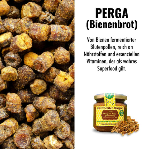 APOLLO Honig mit Perga (Bienenbrot) – Imker Naturprodukt 250g