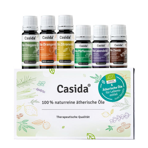 Casida TOP 6 Ätherische Öle in Bio-Qualität – innerlich zum Einnehmen