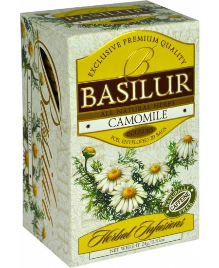 BASILUR Kamille Kräutertee – 25 koffeinfreie Teebeutel à 1,2 g, Gastro-Papierverpackung
