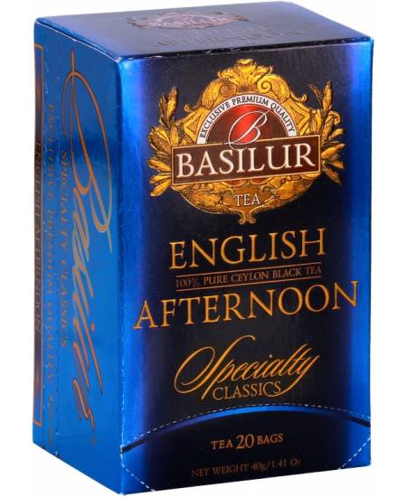 BASILUR English Afternoon Schwarzer Tee – 25 Teebeutel à 2 g, Specialty Line, Papierverpackung