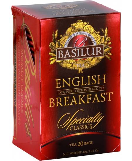 BASILUR Specialty English Breakfast – Schwarzer Tee im Teebeutel, 25 × 2 g Papierverpackung