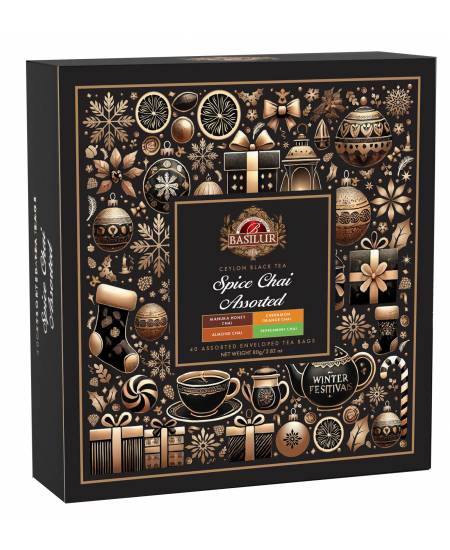 BASILUR Christmas Spice Chai Assorted Papierverpackung 40 Gastro-Teebeutel