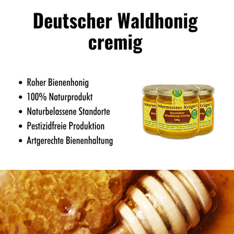 Deutscher Waldhonig cremig – 100% Imker Naturprodukt 500g