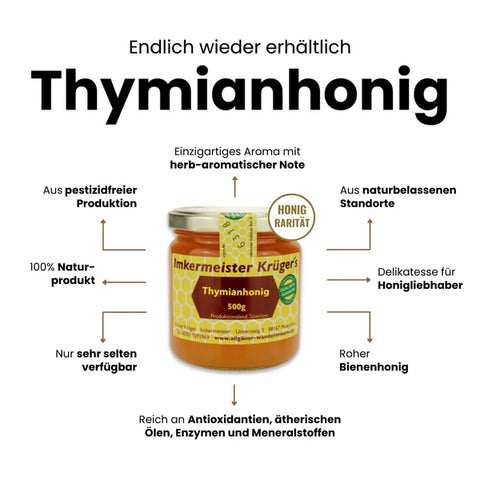 Thymianhonig – 100% Imker Naturprodukt 500g aus Spanien