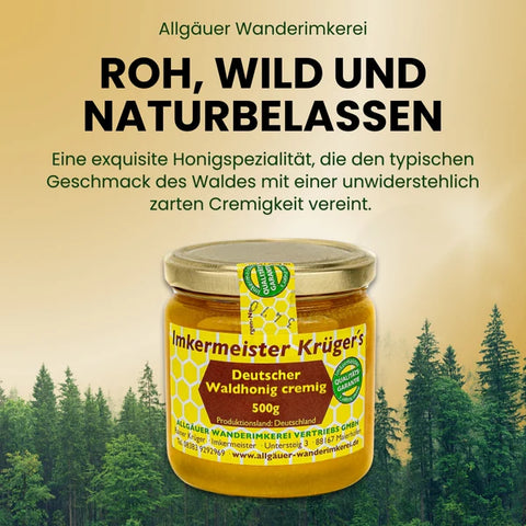 Deutscher Waldhonig cremig – 100% Imker Naturprodukt 500g