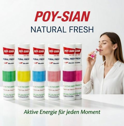Poy-Sian Nasenstift & Riechstift 6er Pack – Original Thailand – Menthol & Eukalyptus – Erfrischender Aromastift für unterwegs