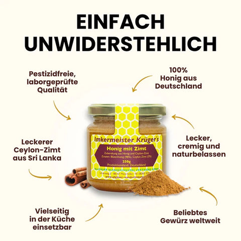 Honig mit Zimt – Naturprodukt 250g