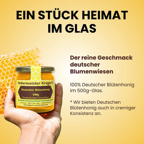 Deutscher Blütenhonig – 100% Imker Naturprodukt 500g