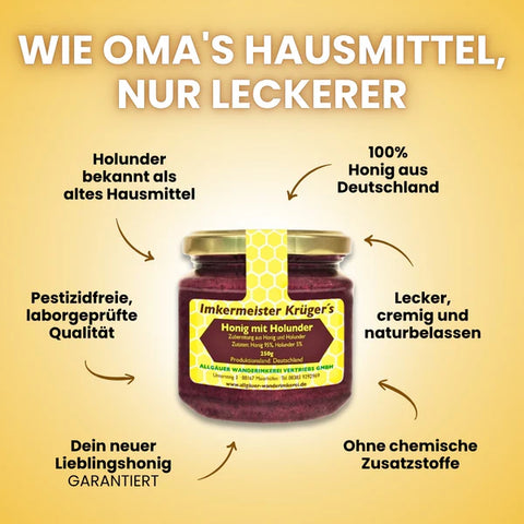 Honig mit Holunder 250g Naturprodukt
