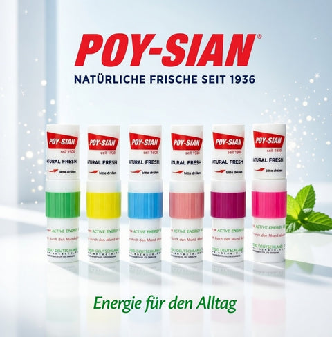 Poy-Sian Nasenstift & Riechstift 6er Pack – Original Thailand – Menthol & Eukalyptus – Erfrischender Aromastift für unterwegs