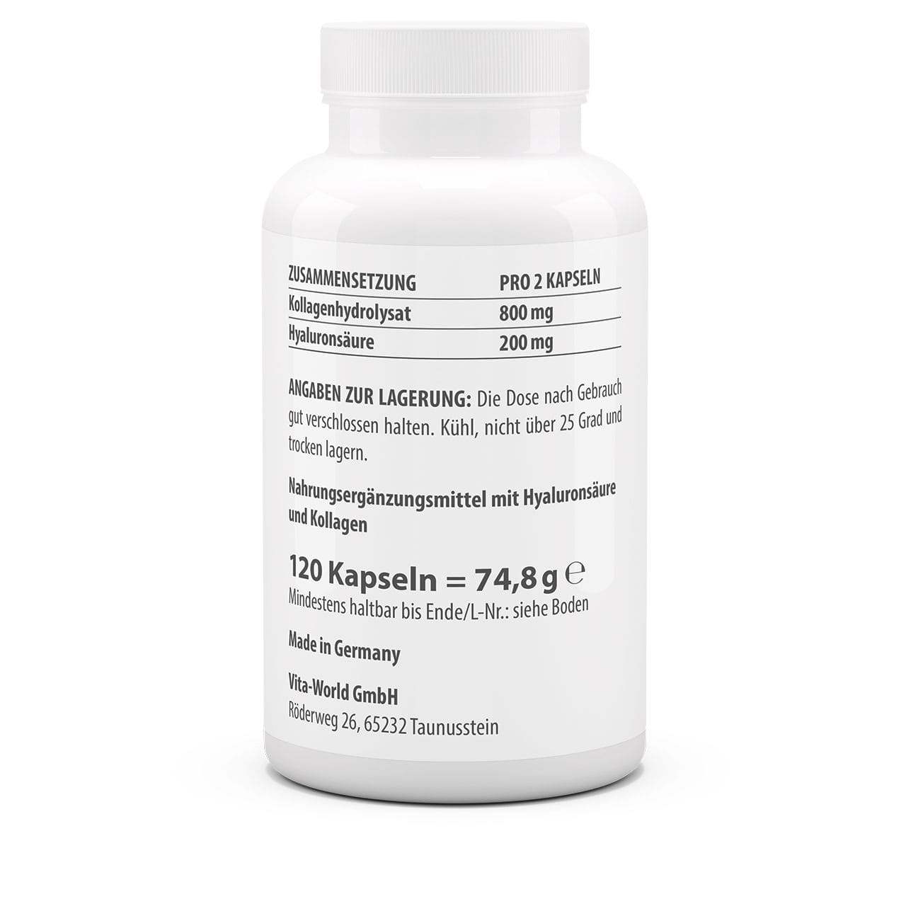 Hyaluronsäure - 100 mg - Kollagen - 400 mg - Nahrungsergänzungsmittel - Vlaneo - Shop - kaufen - Günstig - Für - gesunde - Gelenke-Hyaluronsäure - 100 mg - Kollagen - 400 mg - 120 - Kapseln - Nahrungsergänzungsmittel - Vlaneo - Shop - kaufen - Günstig - Für - mehr - Elastizität