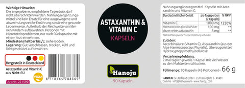 Astaxanthin 135 mg + Vitamin C 500 mg, 90 Kapseln