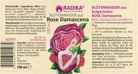 Blütenwasser aus bulgarischer Rose Damascena Hydrolat 100 ml
