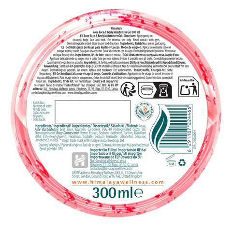 Himalaya Rose Feuchtigkeitsspendendes Gel Fur Gesicht Und Korper - 300ml