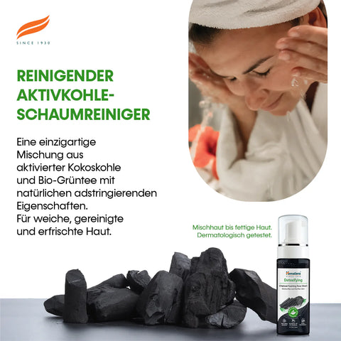 Himalaya Entgiftende, Schaumende Gesichtswasche Aus Holzkohle 150ml