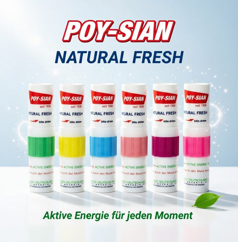 Poy-Sian Nasenstift & Riechstift 6er Pack – Original Thailand – Menthol & Eukalyptus – Erfrischender Aromastift für unterwegs