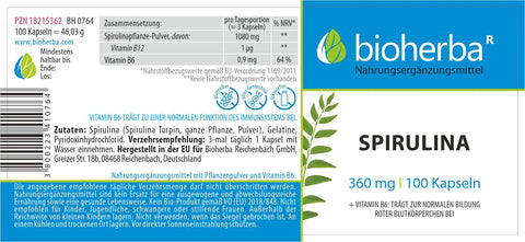 Spirulina 360 mg 100 Kapseln