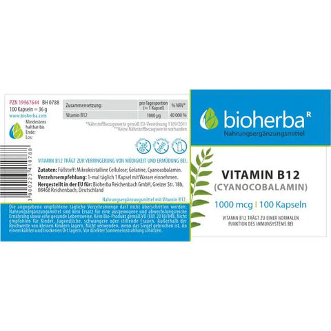 Vitamin B12 (Cyanocobalamin) 1000 mcg 100 Kapseln