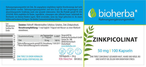 Zinkpicolinat 50 mg 100 Kapseln