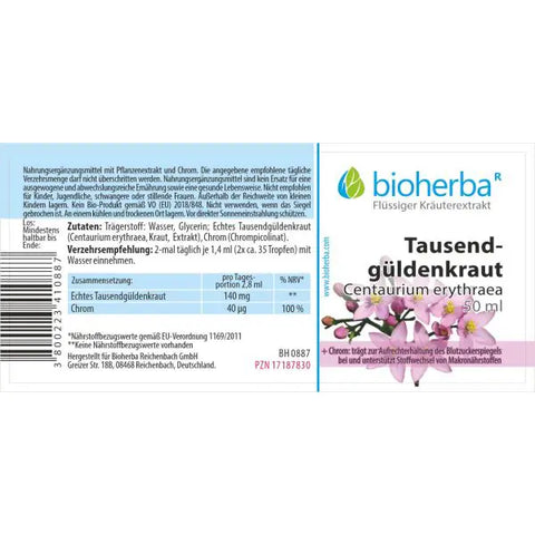 Tausendgüldenkraut Tropfen Tinktur 50 ml