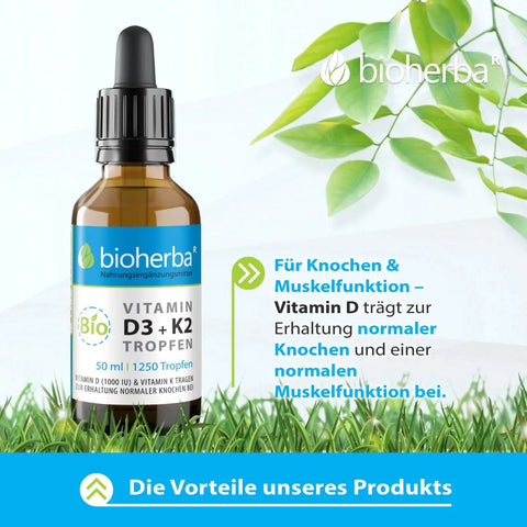 Bio Vitamin D3 + K2 Tropfen 50 ml