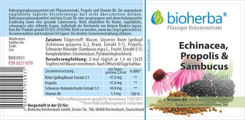 Echinacea Propolis und Sambucus Tropfen Tinktur 100 ml