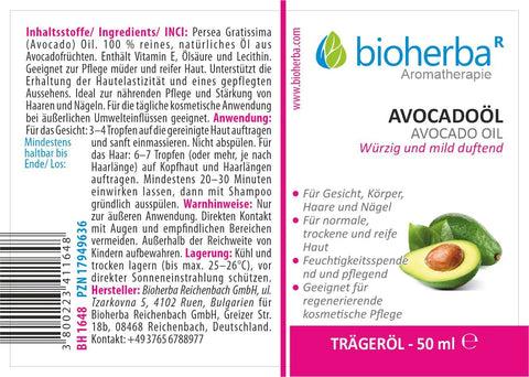 Avocadoöl Avocado Oil Würzig und Mild Duftend 50 ml