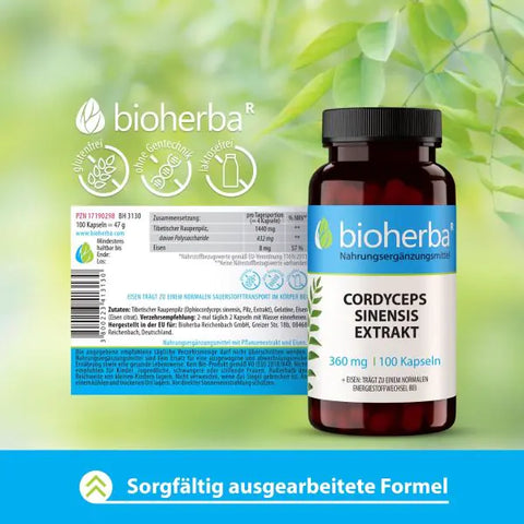 Cordyceps Sinensis Extrakt 360 mg 100 Kapseln