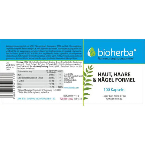 Haut, Haare & Nägel Formel – 100 Kapseln für strahlende Schönheit und gepflegtes Aussehen